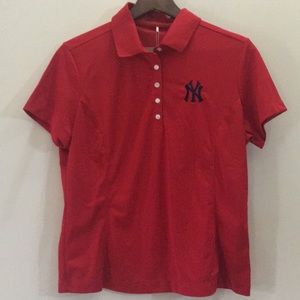 Red short sleeved Nike golf shirt